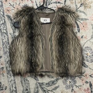Jack by BB Dakota  Faux Fur Vest - Black and Brown